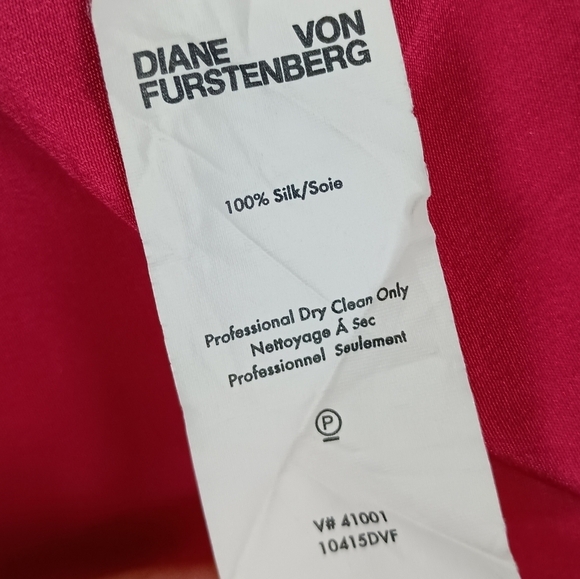 Diane Von Furstenberg Surplice Silk Top in Fuschia - Picture 5 of 5